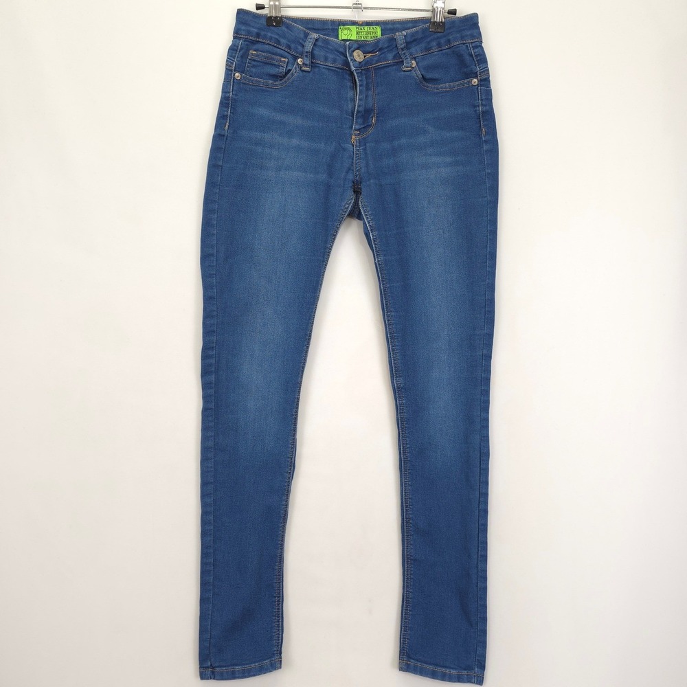 Wax Jean Butt I Love You Cozy Denim Skinny Jeans Jr 5 Blue Stretch Y2K Revival